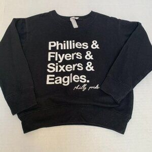 Rabbit Skins Philly Sports Teams All Black Sweatshirt Size 5/6T